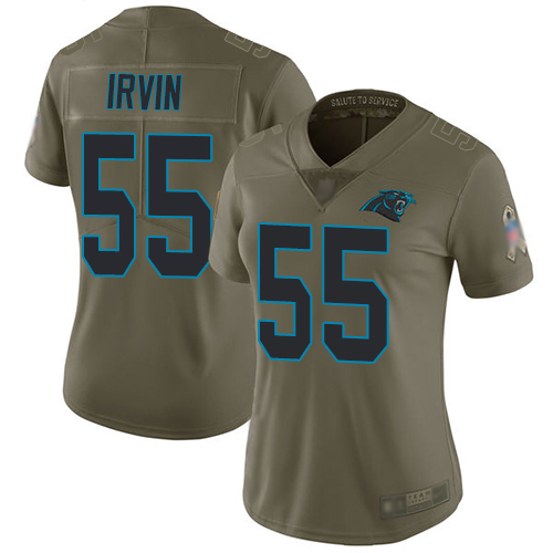 Carolina Panthers Limited Olive Women Bruce Irvin Jersey NFL Football #55 2017 Salute to Service